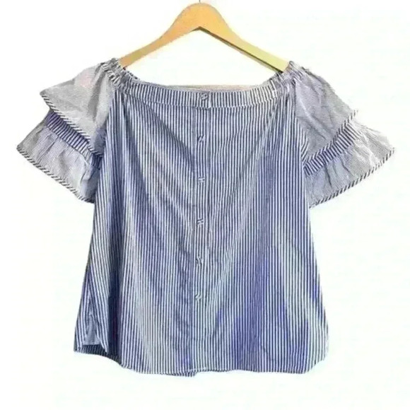Parker Off the Shoulder Striped Top size small - Picture 1 of 8